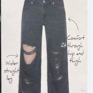 Black Song Street Black Distressed Straight Leg Low Rise Jeans  SZ.9/29 EUC
